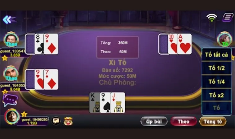 Bí Quyết Chinh Phục Xì Tố Tại FUN88 Cho Người Chơi Mới 2 Giao diện chơi Xì Tố tại FUN88